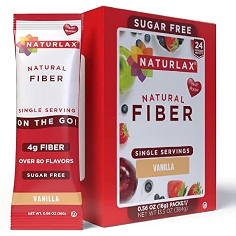 Naturlax Sugar-Free Vanilla Flavored Psyllium Husk, 24 Fiber Packets Cover