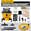 DEWALT 6-Gallon STEALTHSONIC Ultra Quiet Poly Shop Vacuum Wet and Dry with 6 Dust Bags, 5 Peak HP Noise Reduction Wet/Dry Vac for Jobsite, Workshop, and Garage, DXV06P-QTB