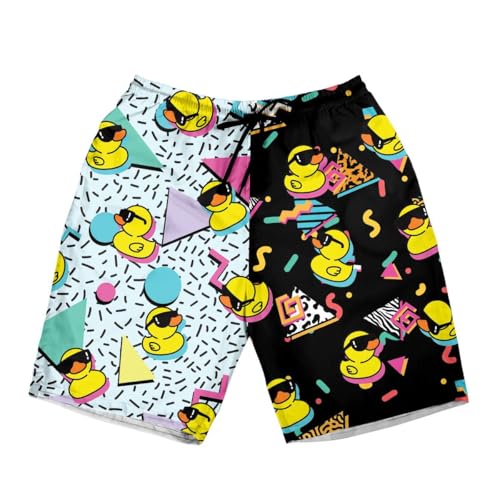 ACEPrints Funny Colorful Hawaiian Shorts Men Blue Mens Shorts Pattern Shorts for Men Swim Trunks