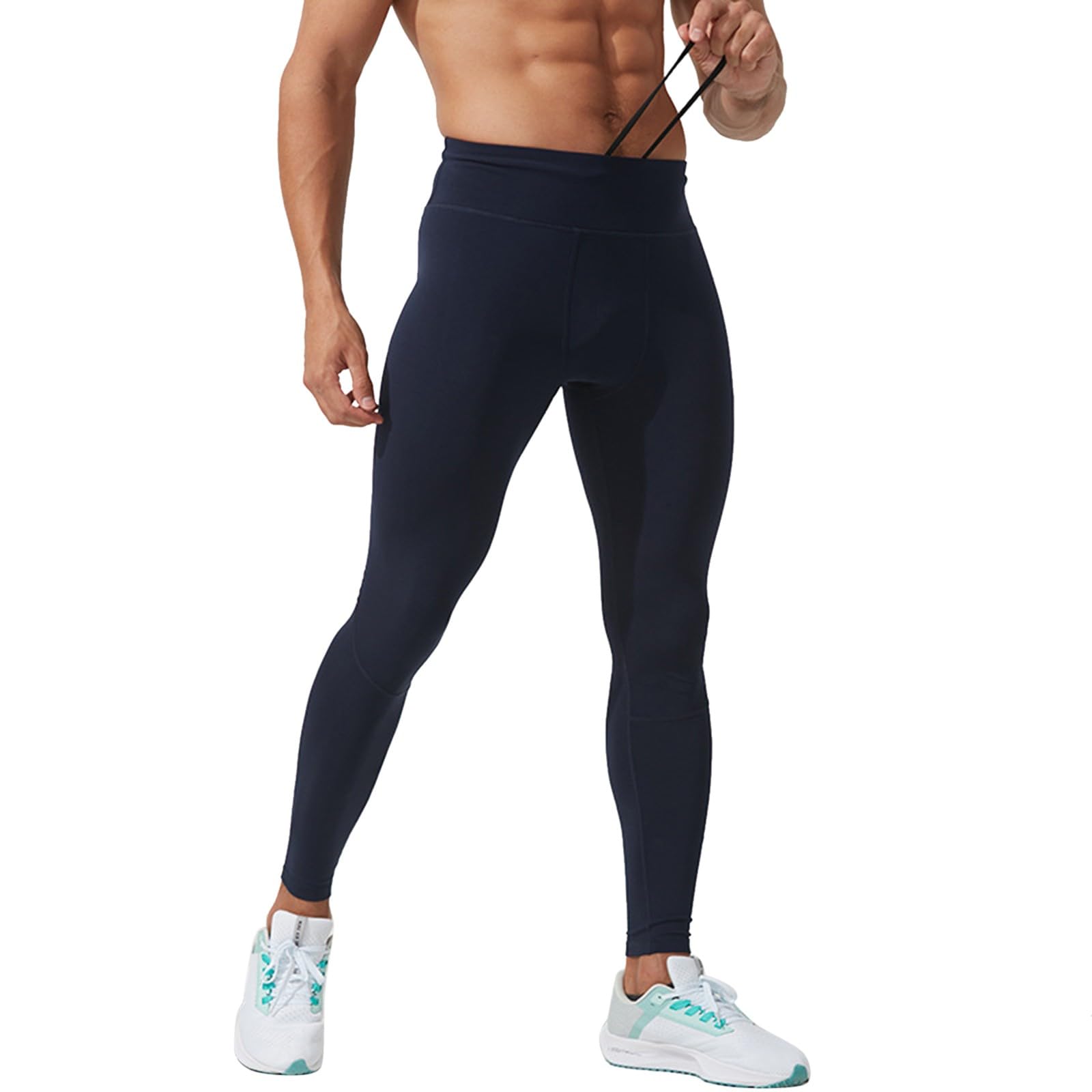 KBOPLEMQ Pantaloni a compressione da uomo, a vita alta