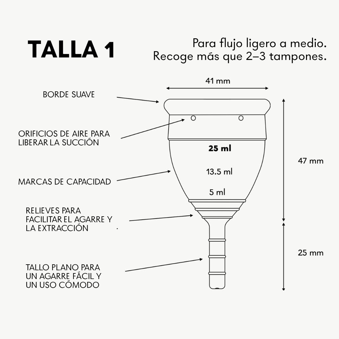 Lunette Copa Menstrual – Copa Menstrual Reutilizable – Silicona de Grado Médico Sin BPA – Hasta 12 Horas de Comodidad – Alternativa al Tampón Reutilizable Hasta 10 Años, Tamaño 1 Clear