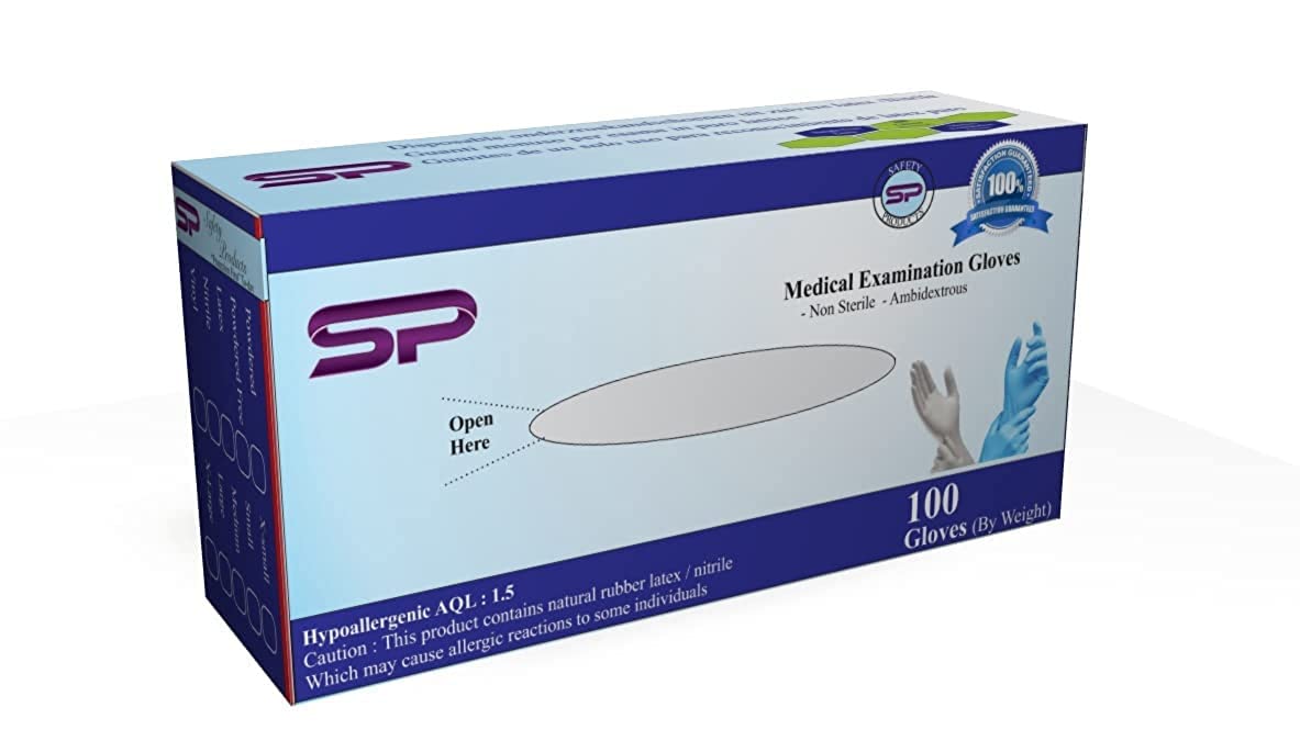Safety Products Latex Medical examination glove Powdered disposable Medium 100 pieces ,Pack of 1 (B09VC9VSDJ) Amazon Price History, Amazon Price Tracker