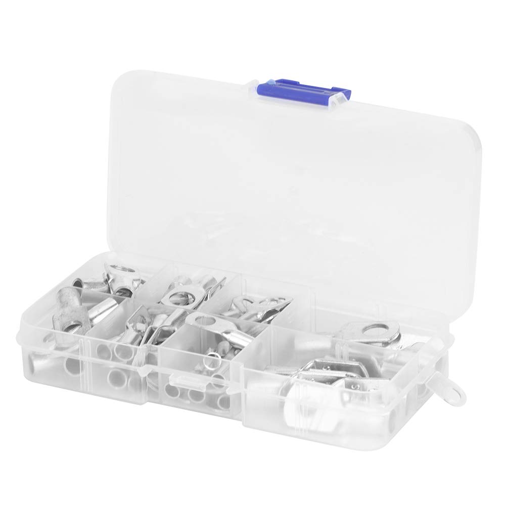 Fyearfly Lot de 60 cosses de tube en cuivre de haute qualité, connecteurs à sertir pour câble de soudure, 8-10 AWG, applications électriques marines et automobiles