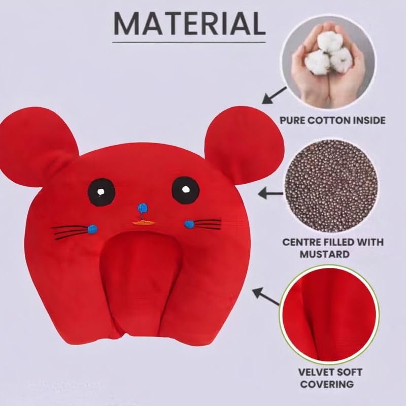 Image of Baby Pillow Combo Set for Newborns & Infants | Toddler Pillow Head Support Cushions with Plush Side Rollers for 0-12 Months