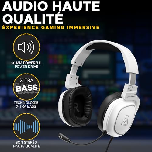 The G-Lab - Korp Barium - Cuffie da gioco con audio stereo di alta qualità, microfono flessibile, jack da 3,5 mm, auricolari rotanti ultra comfort - Cuffie da gioco per PC / PS4 / PS5 / Switch - - Cuffia gaming - Immagine 1