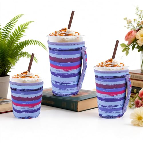 Image of 3Pk Reusable Coffee Sleeves, Neoprene, Fits 16-32oz Hot /Cold Drink
