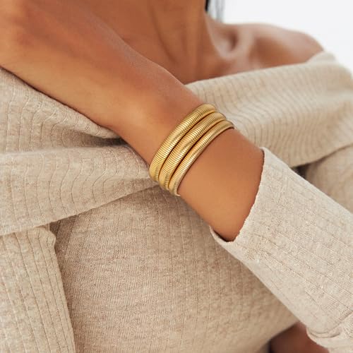 Gold Bracelet for Women - 18K Really Gold Filled Bangle Knot Bracelets Chunky Bangle Bracelets Stack Tarnish Free Waterproof Gold Jewelry for Women Gifts4