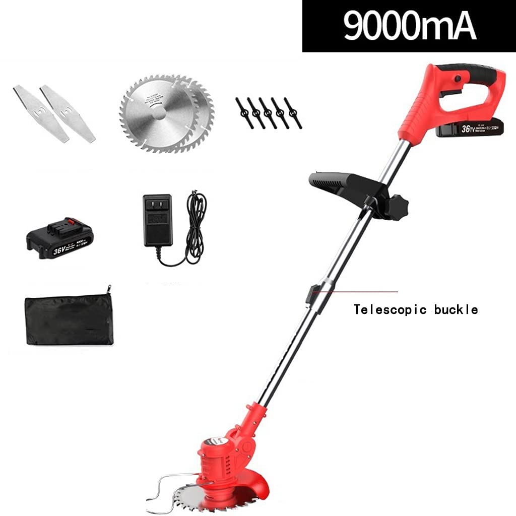 Tosaerba Tosaerba per Uso Domestico Nuovo Tosaerba Portatile in Metallo Piccolo, Leggero e Comodo Tosaerba per Uso Domestico, Batteria*1, Rosso