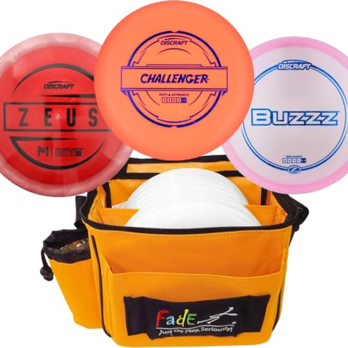 Discraft Disc Golf Set + Bag | Challenger, Buzz, Zeus & Fade Lite Bag