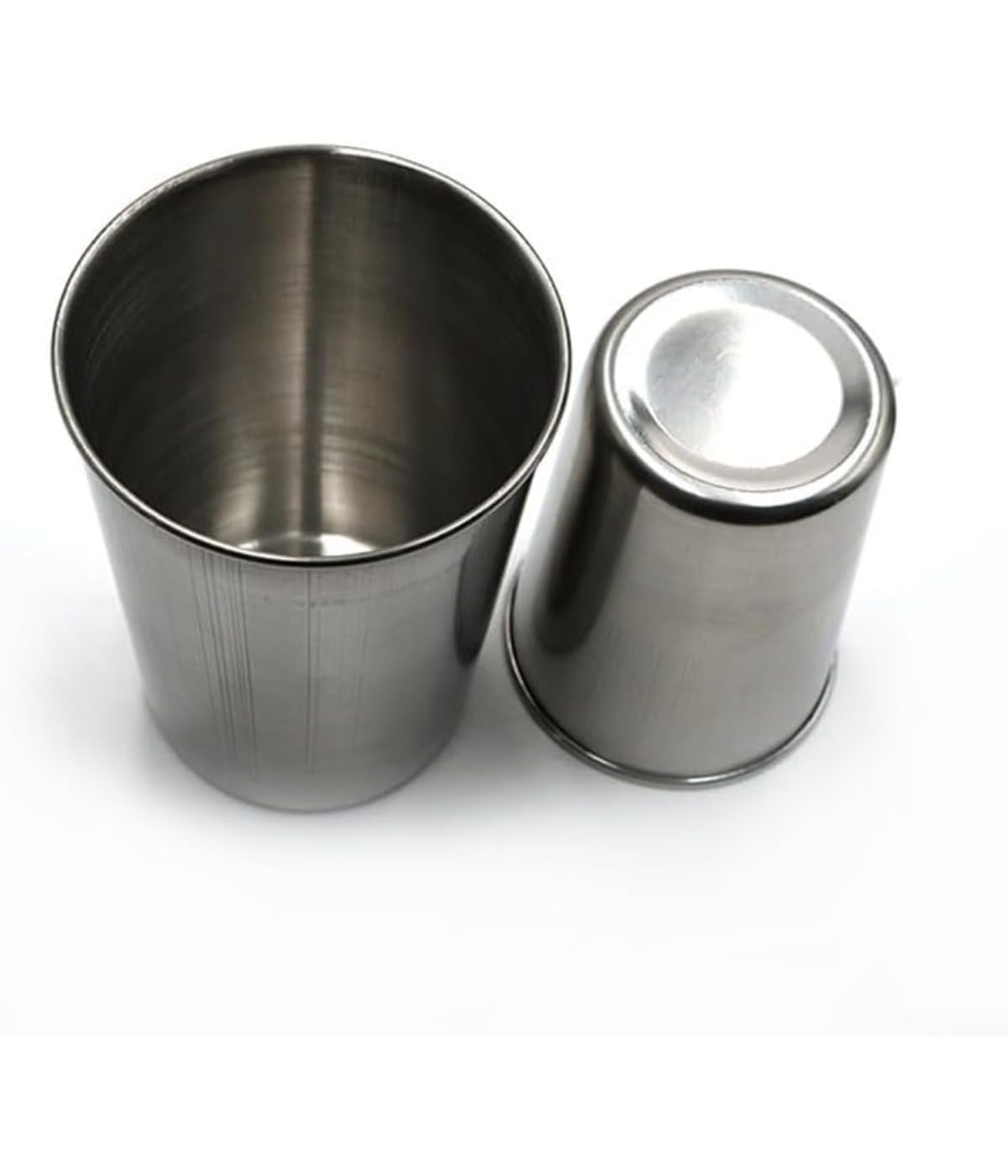 Edelstahlbecher, Stapelbar Becher, wiederverwendbarer Metall-Bierbecher, für Camping, Wandern, Outdoor, Indoor-Aktivitäten, Silber, 10 Stück (320Ml)