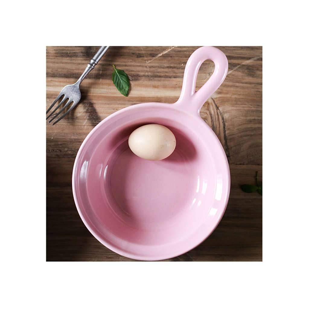 Miska do zupy z uchwytem w japońskim stylu, miski do zupy w Chinach porcelanowe ceramiczne naczynie do przypraw zanurzania sosu forma do pieczenia jajek na parze piekarnik nadaje się do kuchenki mikrofalowej bezpieczna w kuchence mikrofalowej - różowa, L