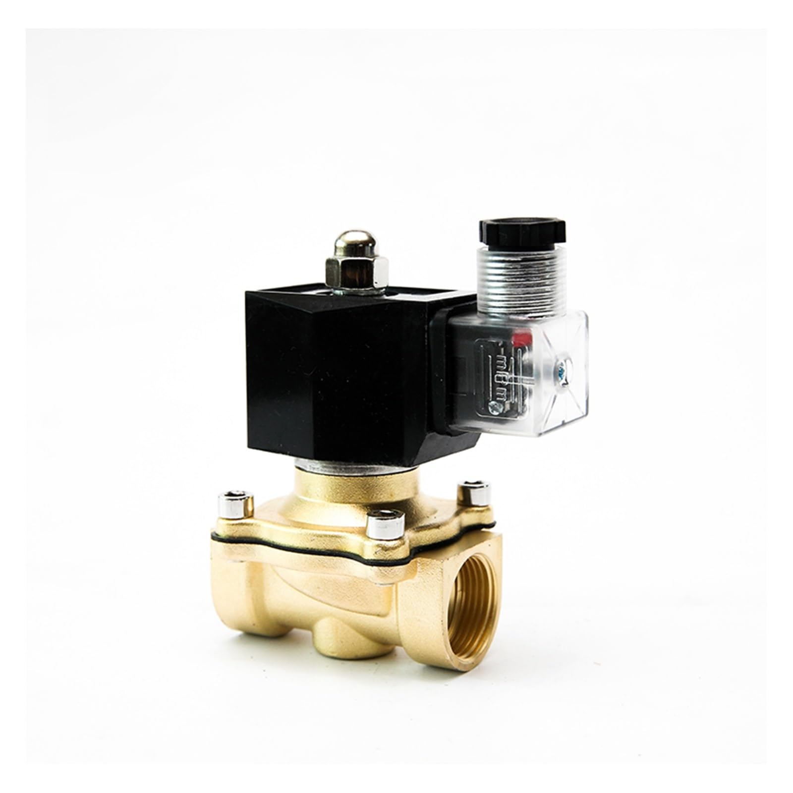 3/8" Normally Closed Brass Electric Solenoid Valve IP65 Waterproof with LED Power Indicator24V 12V 220V 110V(Npt-380vac-nbr-seal)
