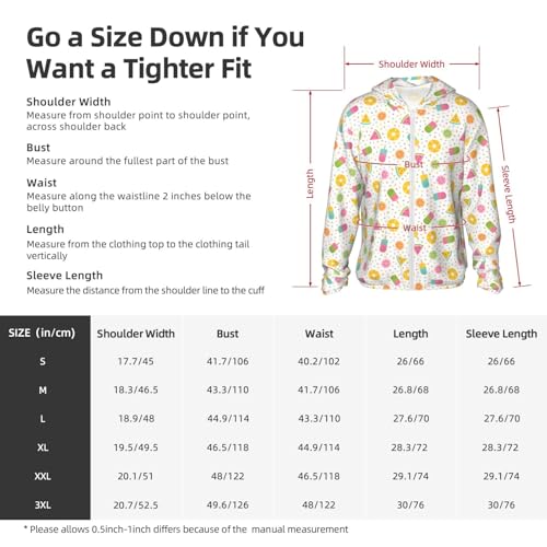 Fruit Ice Cream Sun Protection Hoodie Zip Rash Guard Long Sleeve Shirt for Fishing Hiking for Mens Womens2