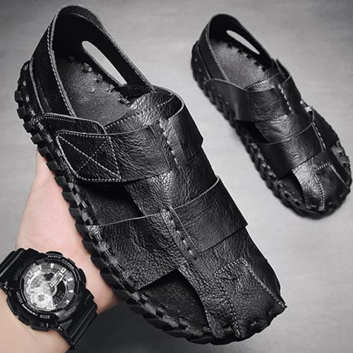 Fashion Large Size Sport Sandals for Men, Casual Handmade Summer Fisherman Shoes, Soft Closed Toe Beach Shoes2