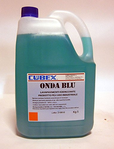 cubex professional Detergente detersivo igienizzante con SALI QUATERNALI di ammonio per Pavimenti Onda Blu 4X5 kg