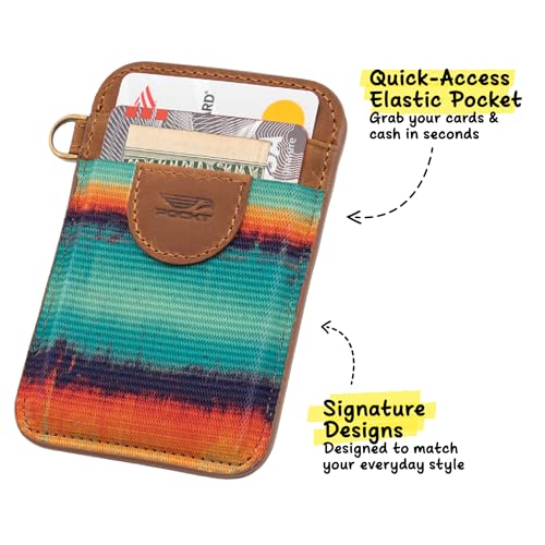 Image of POCKT Slim Card Holder Wallet For Men and Women - Minimalist Front Pocket Wallet Elastic Credit Card Holder Genuine Leather RFID Blocking Card Case Wallets, Grunge, 4.25 inch L x 2.75 inch W x 0.15 inch H