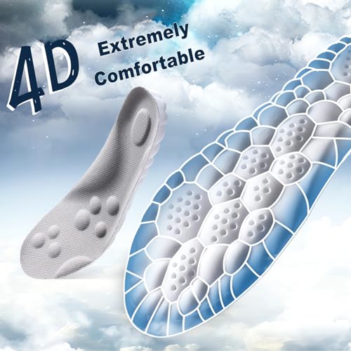 Image of Cloud Soles Memory Foam Insoles for Men /Women - Arch Support Shoe Inserts with Acupressure Massage Foot Pain Relief & Fatigue Reduction for Sports /Running(US-Unisex-8-8.5)