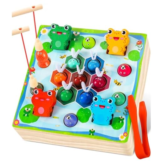 Seagoal Giochi Bambini 2 Anni | Giochi Bambini Montessori 2 3 4 Anni | 3 in 1 Giochi di Pesca Montessori di Legno | Montessori Regalo Bambino per 2 3 4 5 Anni Ragazzi Ragazze