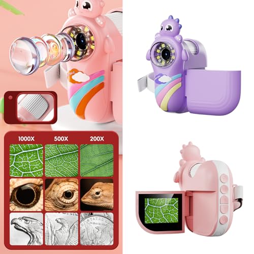 Microscope portable pour enfants 1000x avec écran LCD et lumière LED