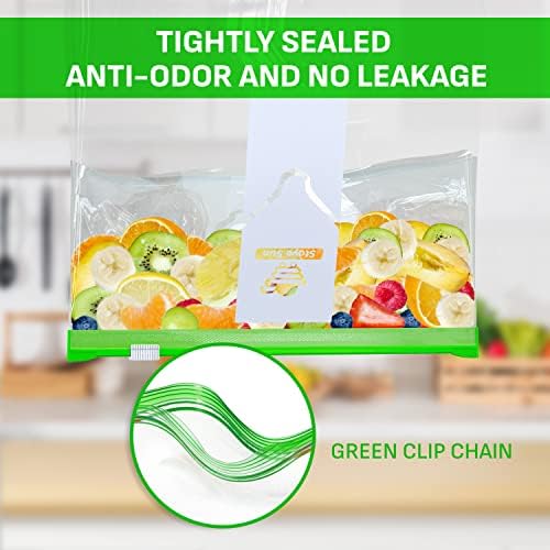 Stove Sun 40 Small Ziplock Freezer Bags | Smart Reuseable Food Bags | Clear and Tight Seal | Food Storage Bags With Expandable Stand & Fill Bottom | BPA Free Zip lock Bags (W22 x L23+3cm bottom)