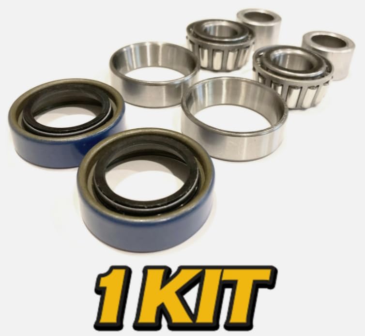 (1 Kit) Front Wheel Bearing Rebuild fits ZD21 ZD25 ZD28 Diesel ZTR, Replacement for Kubota OEM