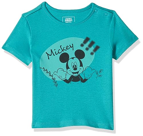 Image of Amazon Brand - Jam & Honey Boys Cotton Graphic Printed Half Sleeves T-Shirt | Regular Fit | Soft & Breathable (Available in Pack of 3 & Pack of 5) (2 to 8 Years)