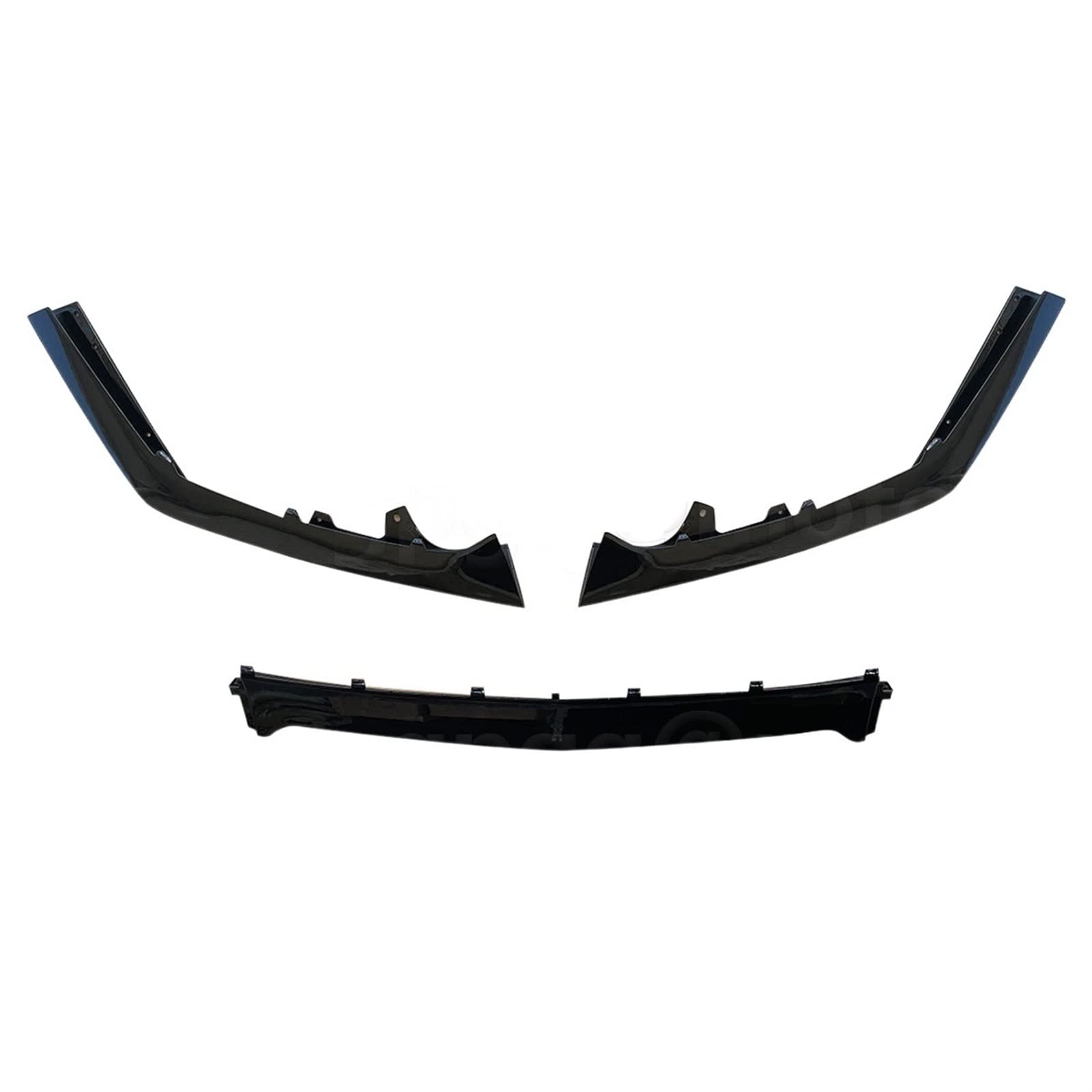 Samochód 3 Sztuk Dyfuzor Przedniego Zderzaka Spoiler Lip Splitter Narożnik Skrzydło Podbródek Zestaw Karoserii Dla Forda Dla Mustanga Dla GT500 Stylu 2015-2021(Bright black)