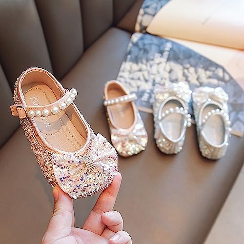 Kids Girl Dress Shoes Toddler Princess Sparkly Pearl Ballet ShoesLittle Big Girl Mary Jane Water Shoes Toddler2