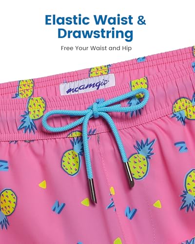 Image of maamgic 5inch Mens Swim Trunks with Compression Liner 2-in-1 Swimming Shorts Stretch Quick Dry with Zipper Pockets