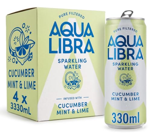Aqua Libra Sparkling Water Cucumber Mint & Lime 330ml (Pack of 4 Cans)