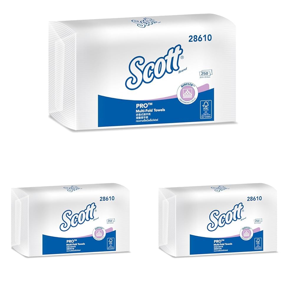 Scott Multi-Fold Paper Towel 28610-3 Pack x 250 Sheets (White Colour - Sheet Size 24 cm X 23.1 cm)-image-36