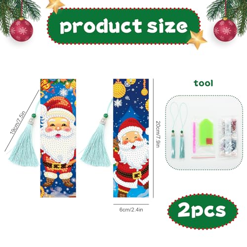 Set di 2 segnalibri per pittura con diamanti 5D