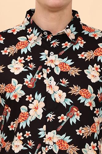 Image of Mens Printed Casual Shirts Short Sleeves Button Down Tropical Shirts