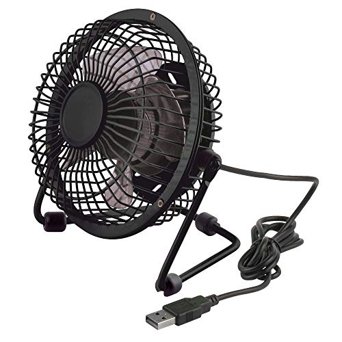 Ardes AR5F01B Mini-ventilator, 4 vleugels met USB-kabel, diameter 10 cm Diametro 10 cm zwart.