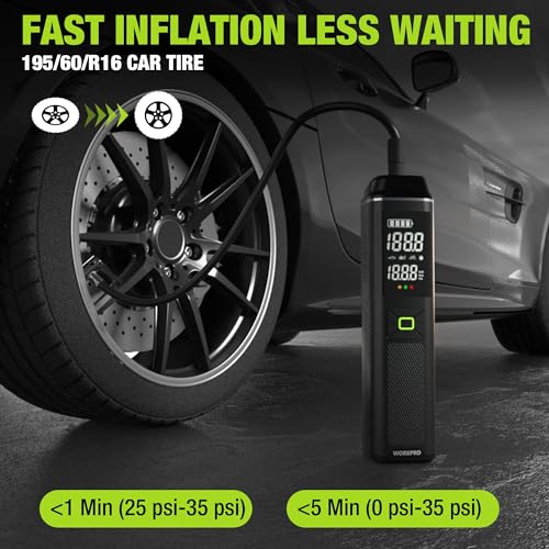 WORKPRO Portable Tire Inflator, 7.2V/12V Small/Mid/Large Air Compressor, Digital Display - image 5