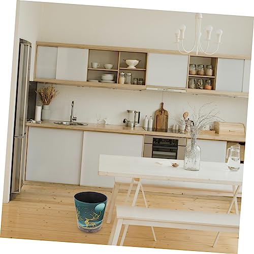 BUGUUYO 1 Stück Mülleimer Abfallbehälter Abfalleimer aus Holzimitat Büromüll können Müllcontainer Mülltonne Müllaufbewahrung Müll kann grauer Karton Grün – Bild 8