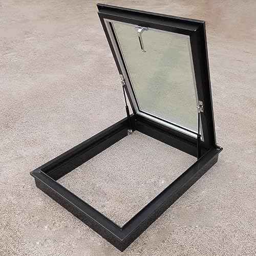 Lucernario lucernario – Portello in lega di alluminio 60 x 100 cm (23,6 x 39,4 in) per capannone, cantina, veranda e soffitta all'aperto – illumina gli spazi e migliora l'uscita