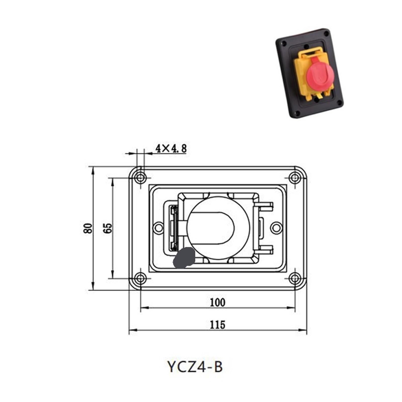 Interruttore elettromagnetico 400V 7 pin Starter On Off 15A con coperchio di protezione Pulsante reset momentaneo impermeabile YCZ4-B