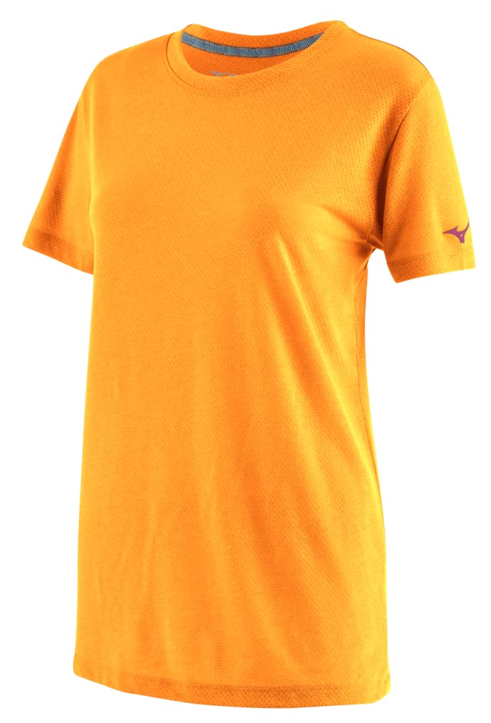 Mizuno Damska koszulka z krótkim rękawem, jasnożółta, rozmiar XL damska, Jasnożółty, XL