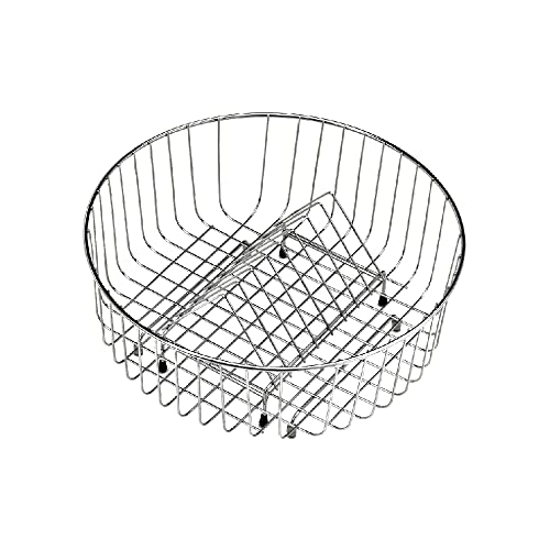 Teka Cesta 340.145 - Escurreplatos de Ø34cm, Formato Redondo, Escurre Platos y Utensilios de Manera Rápida y Cómoda, Encaja con tu Fregadero, Color Acero inoxidable