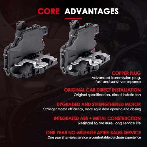 Image of CCIYU 2PCS Front Right+Rear Right Passenger Side Door Latch Lock Actuator Fit for VW Jetta 1999-2005,for VW Passat 1999-2005, Door Lock Actuator Assembly, Replaces # 3B1837016A,3B1837016