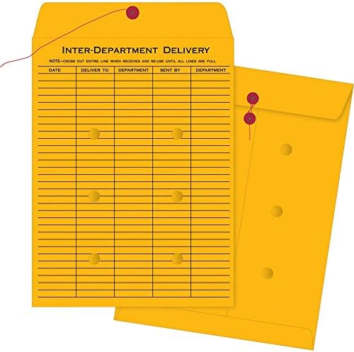 Ruled Interdepartmental, 10" W x 13" L, #32 String/Button Envelopes 32 lb. - 10 Pack