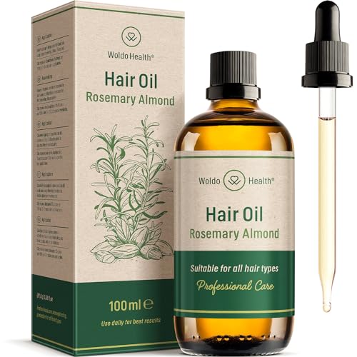 Aceite de romero con aceite de almendras, aceite de ricino, biotina y aceite de argán - 100ml aceite capilar para cuero cabelludo y cabello
