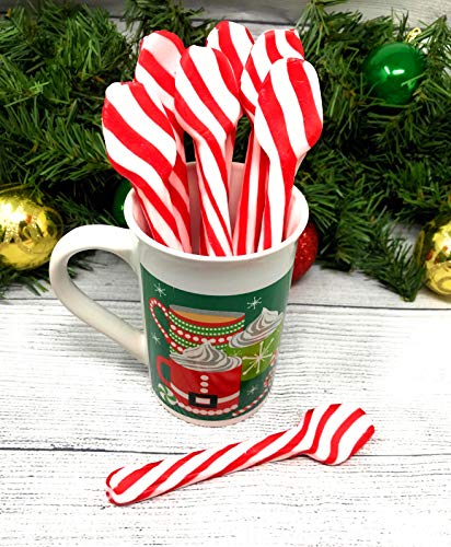 image for Knextion Inc Candy Cane Spoons Peppermint Flavored - Edible Hot Chocol