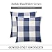 MIULEE Pack of 2 Decorative Classic Farmhouse Buffalo Check Plaids Throw Pillow Covers Polyester Linen Soft Soild Pillow Case Dark Blue Outdoor Cushion Case for Sofa Bedroom Outdoor 18 x 18 Inch