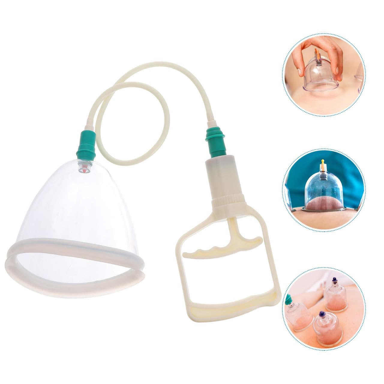 Healvian Ventouses De Massage Du Dos À Pression NéGative Avec PoignéE Lot De 2 Outil De Massage Pour Points D'Acupuncture Soulage Dos ÉPaules Et Cou Blanc 13.00X13.00X13.00Cm