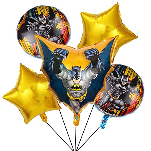 5pcs Batman Ballon D'anniversaire - simyron Thème Décorations Avengers, Thème Décoration Anniversaire, pour Anniversaire Thème Ballons Fête Décoration Adulte Enfant Cover
