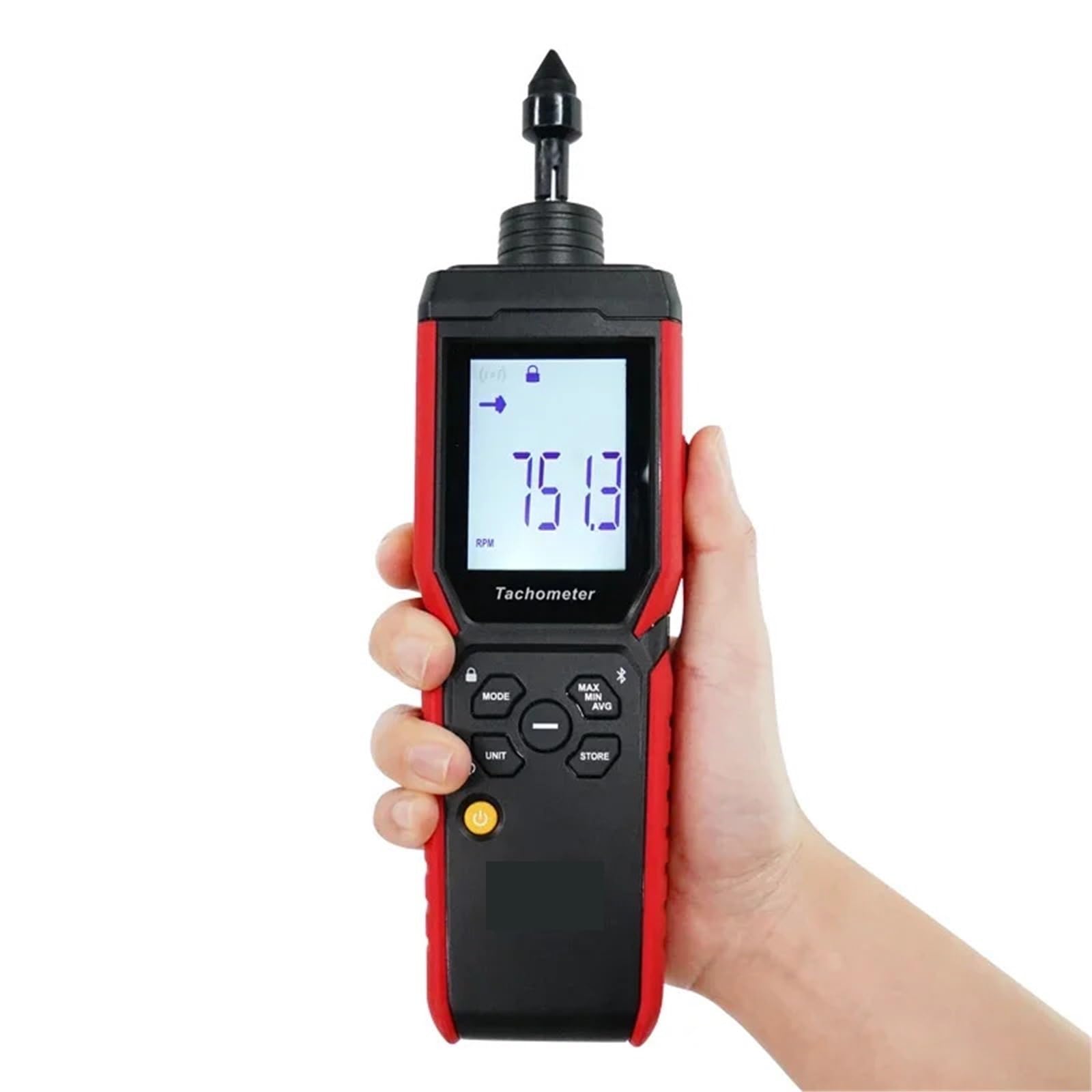 Digitaler Drehzahlmesser, UT372D Tachometer Laser Universal 2 In 1 Digitales Drehzahlmessgerät Kontakt- Und Berührungsloses Messgerät Drehzahl,LCD-Display