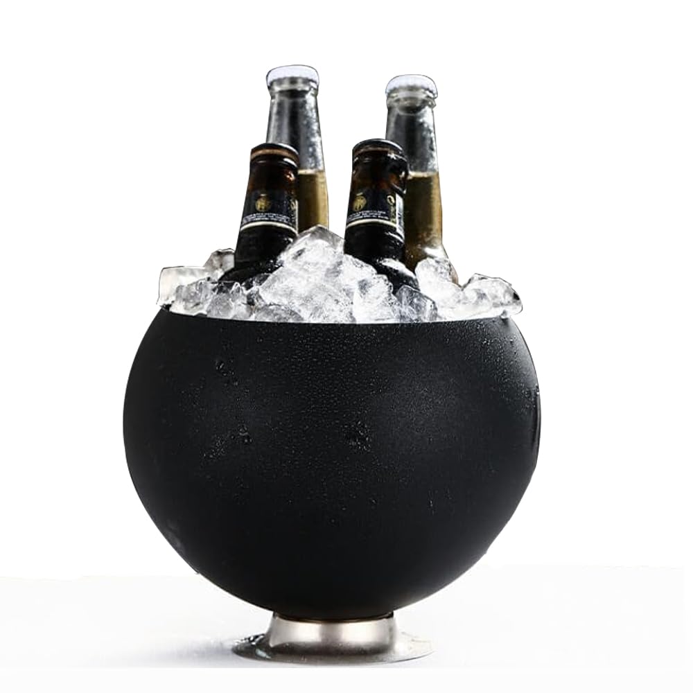 AMERTEER Ice Bucket Wine Bucket | 8L Wine Bucket Chiller for Parties Polishing Stainless Steel Ice Bucket for Beer for Home, Bottle Cooler for Champagne Wine Drinks Beer Beverage Metal Ice Buckets