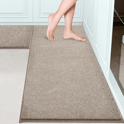 Image of Washable Kitchen Rugs Set of 2 (24 inch x 35.5 inch + 24 inch x 59 inch Rectangular), Kitchen Mats for Floor, Indoor Entryway Runner Rugs for Laundry, Bathroom, Door, Bedroom (Roll Packing)